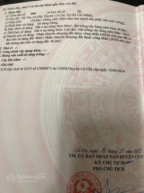 Cực kì tiềm năng ! lô đất đ lê thị dệt xã tân an hội , giá 1 tỷ , sổ hồng riêng , dt 127m2 .