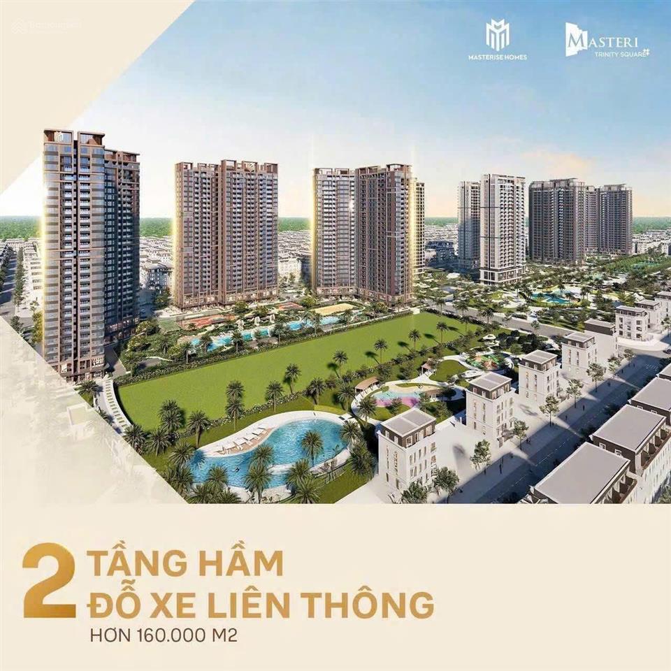 Cần bán 2pn 2wc 64m2 masterise trinity square giá vay 0% 4,25 tỷ bao phí. tầng 3, view công viên