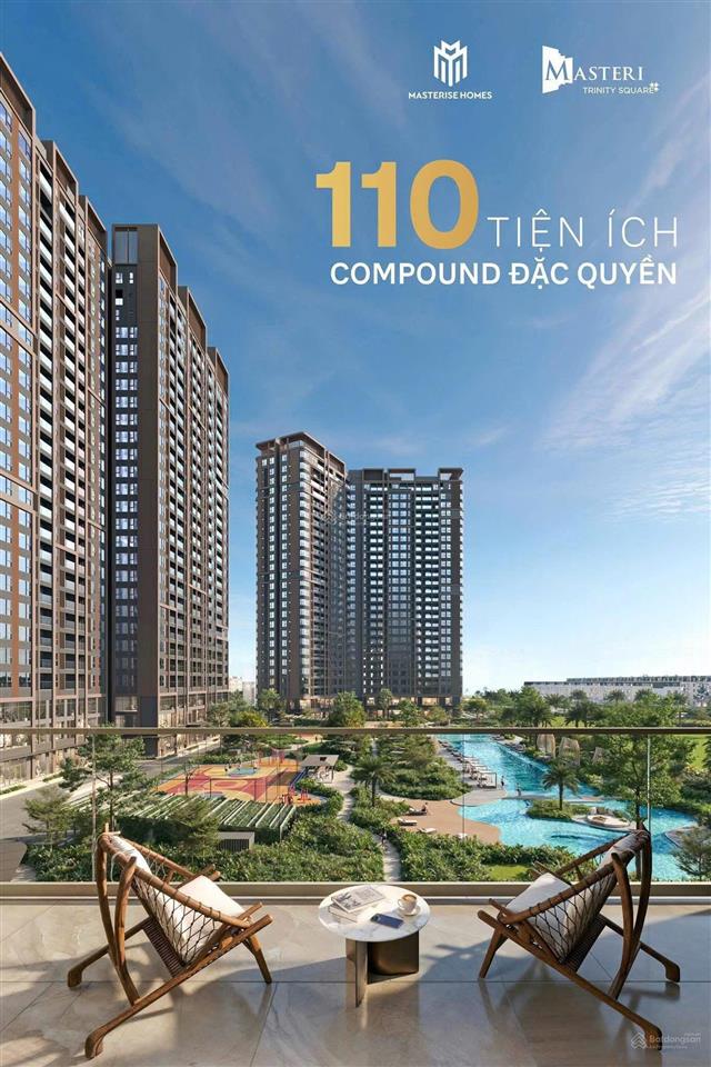 Cần bán 2pn 2wc 64m2 masterise trinity square giá vay 0% 4,25 tỷ bao phí. tầng 3, view công viên