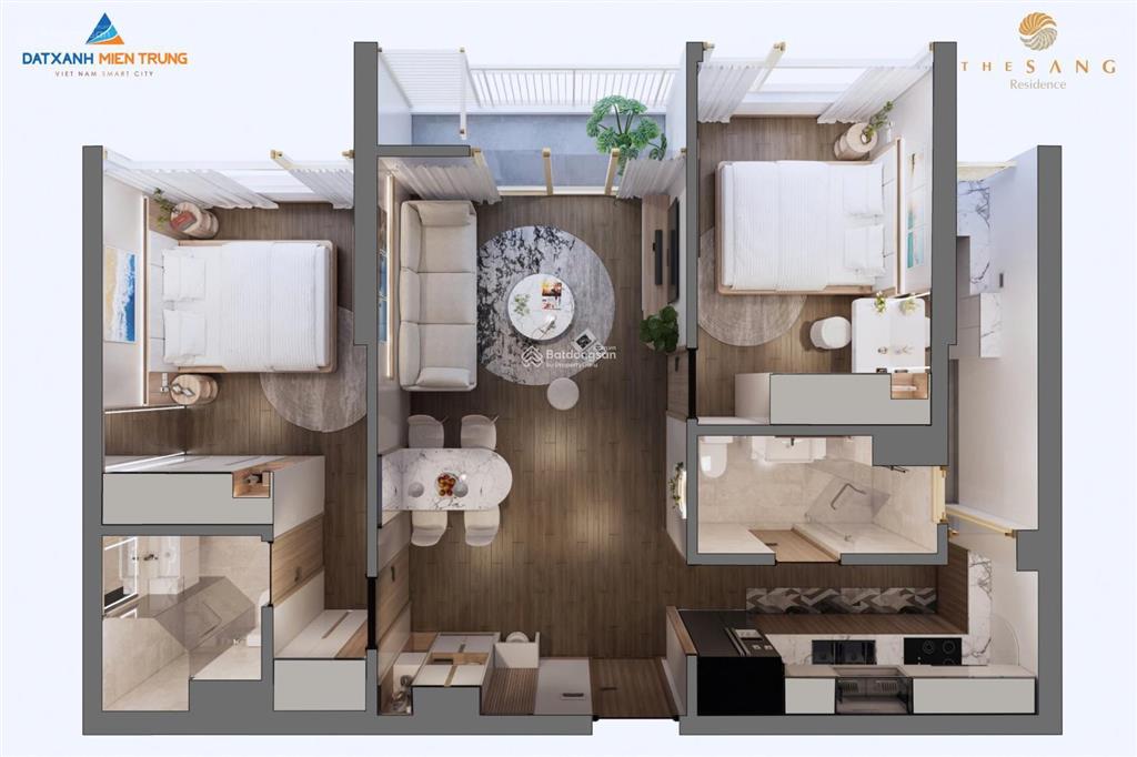 The sang, chính chủ bán căn 2pn  tầng cao view pháo hoa đn downtown  sổ lâu dài