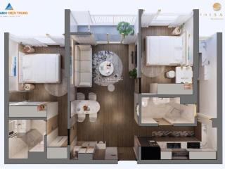 The sang, chính chủ bán căn 2pn  tầng cao view pháo hoa đn downtown  sổ lâu dài