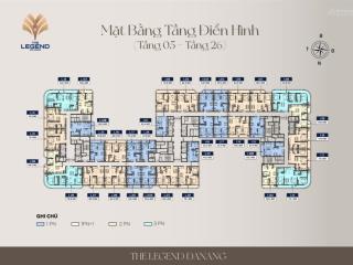 Căn 2pn (71,5m2 chỉ 7,7 tỷ) view cầu rồng phun lửa tối ưu cho thuê tại the legend đà nẵng