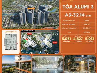 Cần bán ch cc 2pn hướng nam view sông hồng  khoáng nóng onsen alluvia