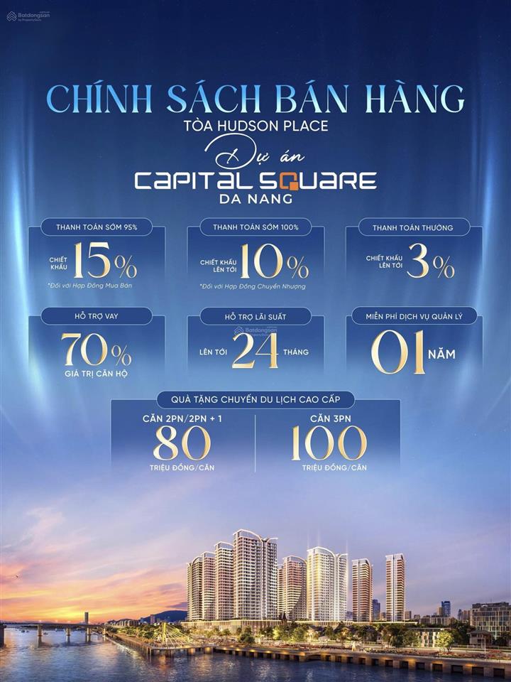 Căn 2pn view sông hàn  cầu rồng toà s4 hudson place capital square đà nẵng s4  06 72.25m²