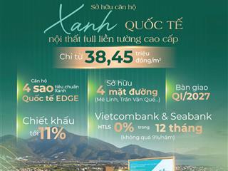 Mở bán căn hộ view biển đà nẵng  căn 2pn 70m2 giá chỉ 2,5 tỷ trả trước 625tr/25% để sở hữu