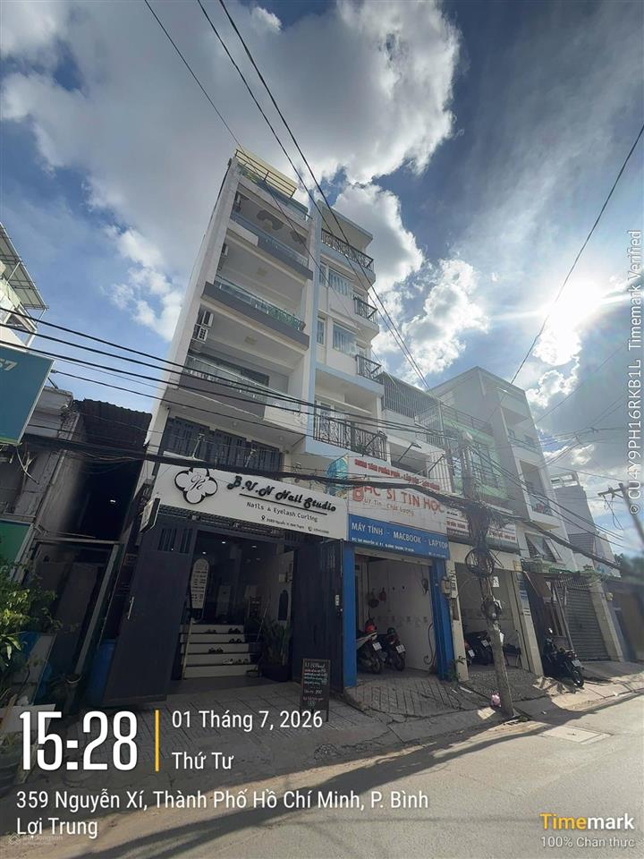 Hạ 1 tỷ bán căn hộ dịch vụ 6 tầng thang máy mặt tiền 359d nguyễn xí bình thạnh, cho thuê 50 tr/th