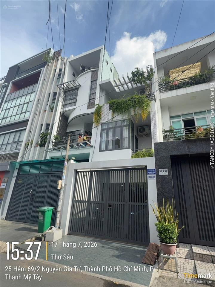 Chỉ 14.9 tỷ có nhà khu d nguyễn gia trí (d2) p25, bình thạnh (4x22m) 4 tầng kế đại học hutech