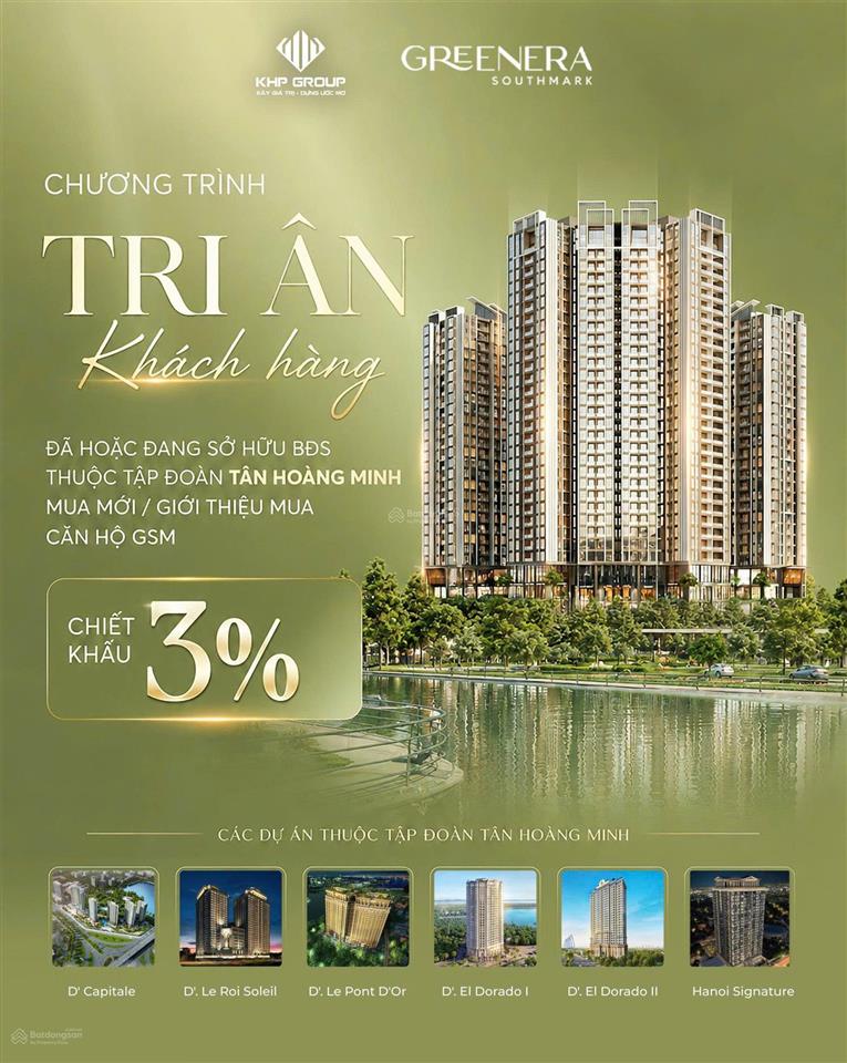 Chỉ 3,793 tỷ đồng  sở hữu căn hộ 1pn đẹp dự án greenera southmark 486 ngọc hồi