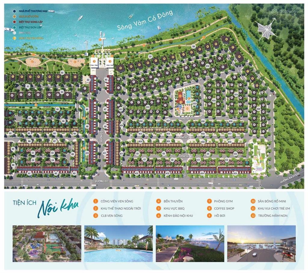Bán lỗ hơn 2 tỷ dinh thự view sông đẹp khu đô thị waterpoint, 17 tỷ, 570m2, bến lức, long an