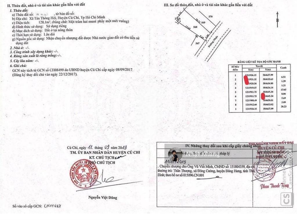 Cần bán gấp 120m2 đất đường suối lội gần trường thpt tân thông hội củ chi giá 1,2ty . sổ hồng riêng