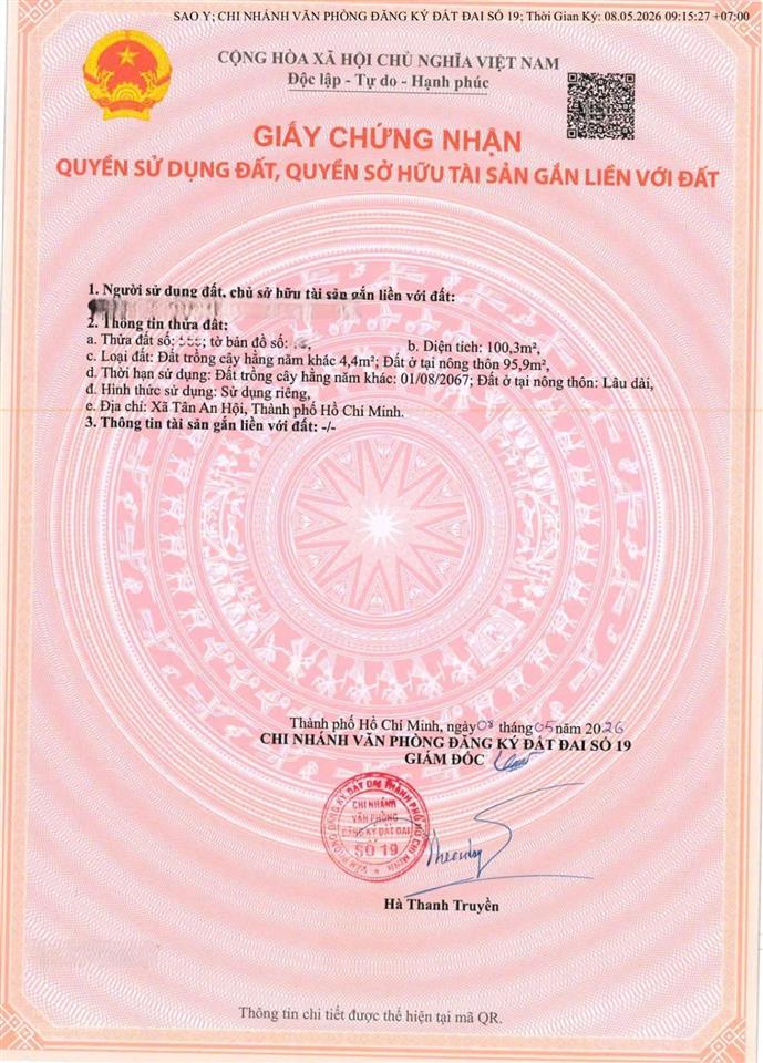 Bán căn nhà ống thị trấn củ chi 2pn 2nv 1 bếp và 1 phòng khách rộng rãi giá 1ty8 shr .