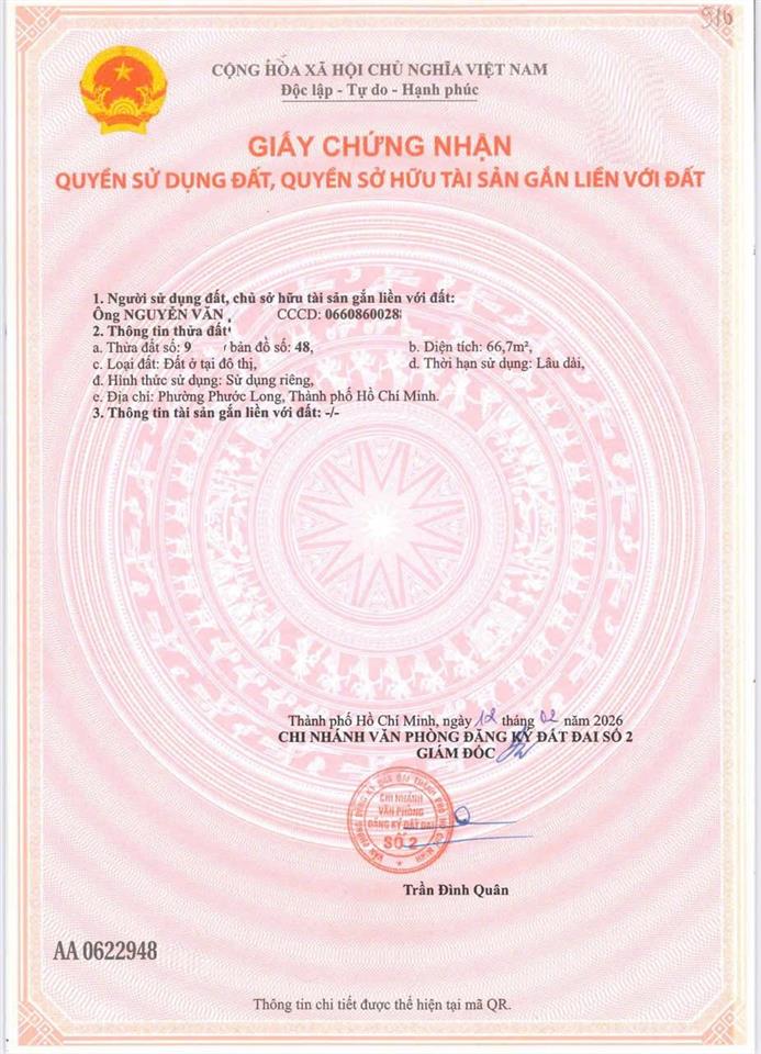 Bán đất dự án phân lô đường 339 đỗ xuân hợp gần chợ phước long b q9 nền số 11 (66.7m2) 7.350 tỷ