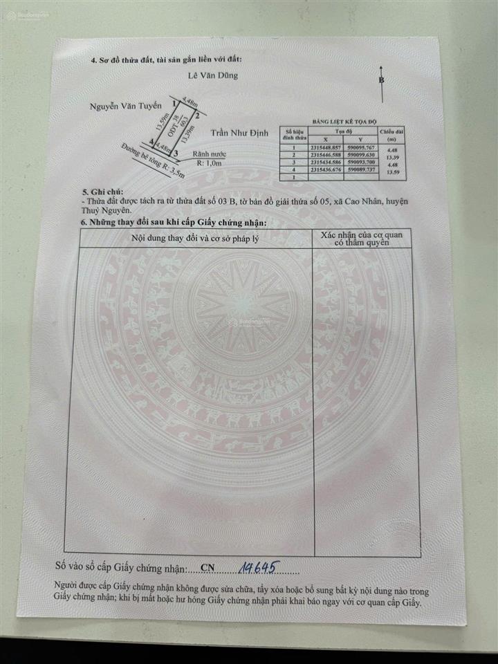 Em cần tiền bán lô đất 60m2 tại phường lê ích mộc