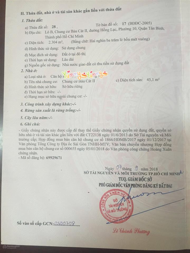 Chính chủ bán căn hộ chung cư bàu cát 2, đường hồng lạc, phường bảy hiền, hcm. thang máy.