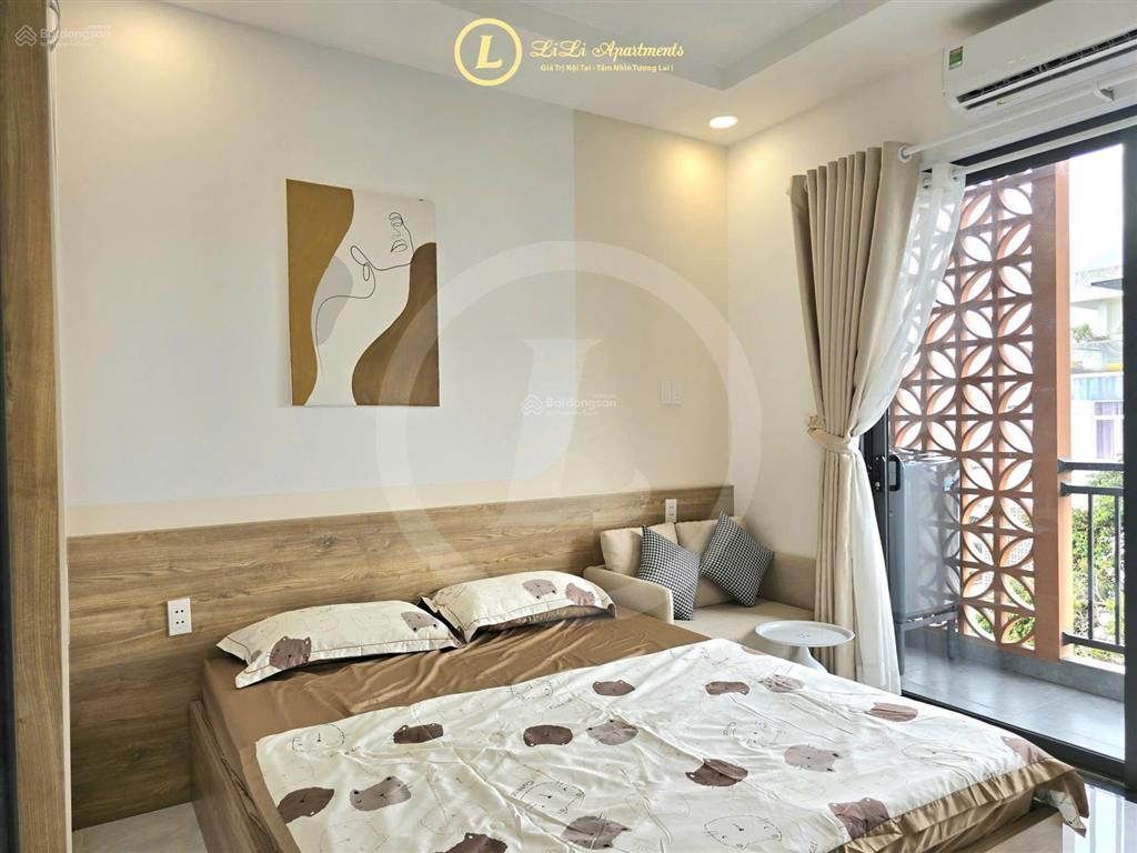 Cho thuê căn hộ trần não, dạng studio ban công thoáng, full nội thất, phòng mới ở ngay