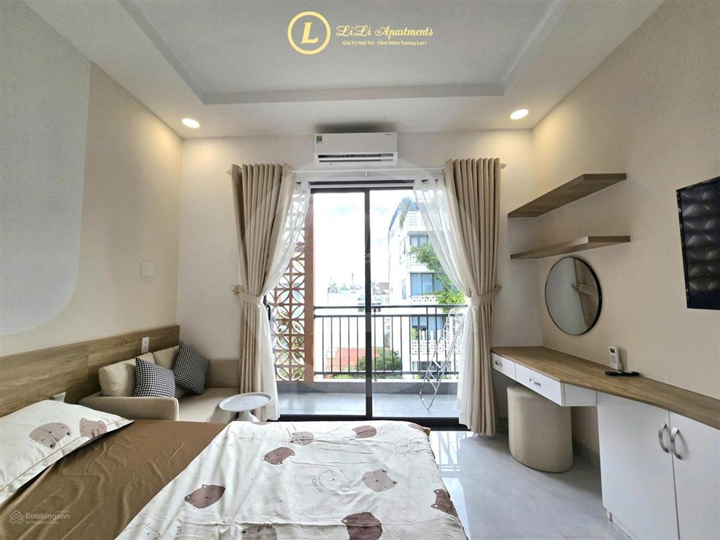 Cho thuê căn hộ trần não, dạng studio ban công thoáng, full nội thất, phòng mới ở ngay