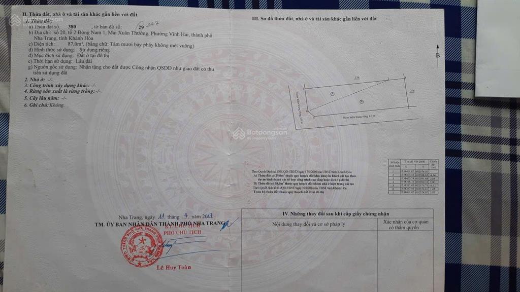 Chủ gửi lô góc 2 mặt tiền "hiếm có"  sát biển hòn chồng  giá đầu tư tốt,  0967 934 ***