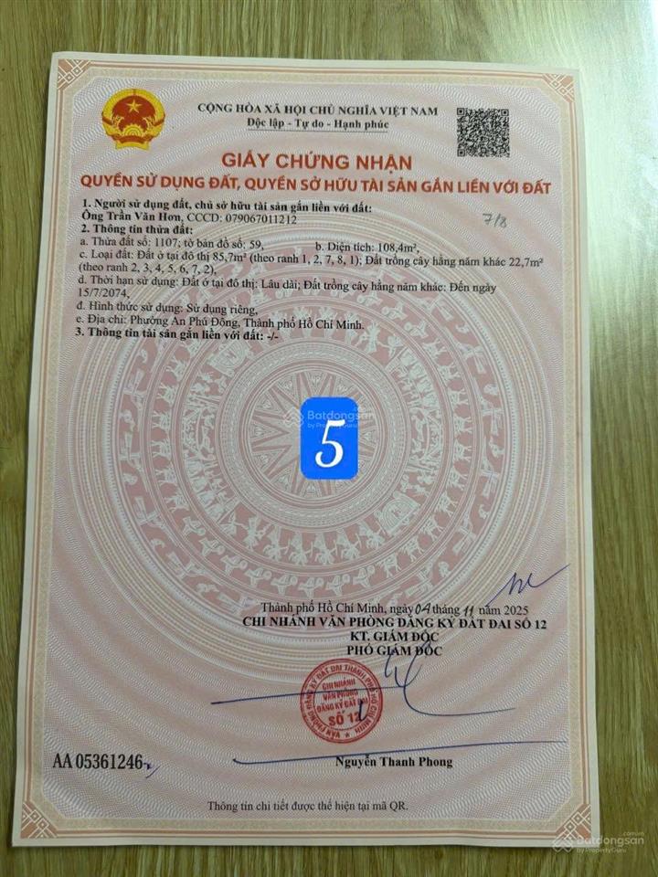 Bán đất tại an phú đông, quận 12, hồ chí minh