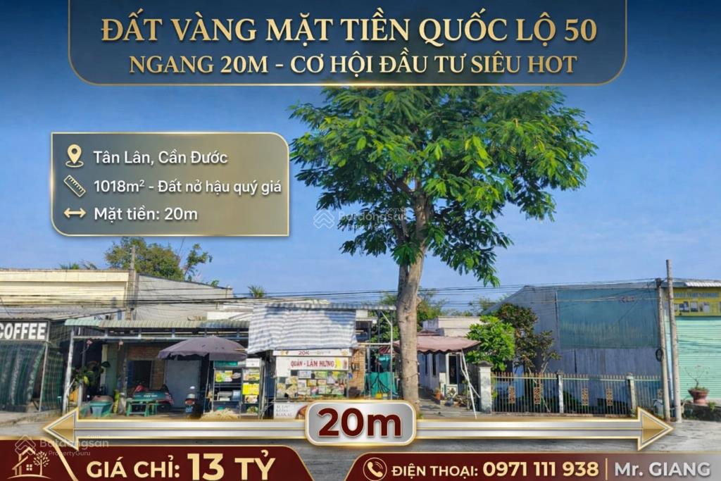 Cơ hội sở hữu đất mặt tiền ql50 ngang 22m hiếm