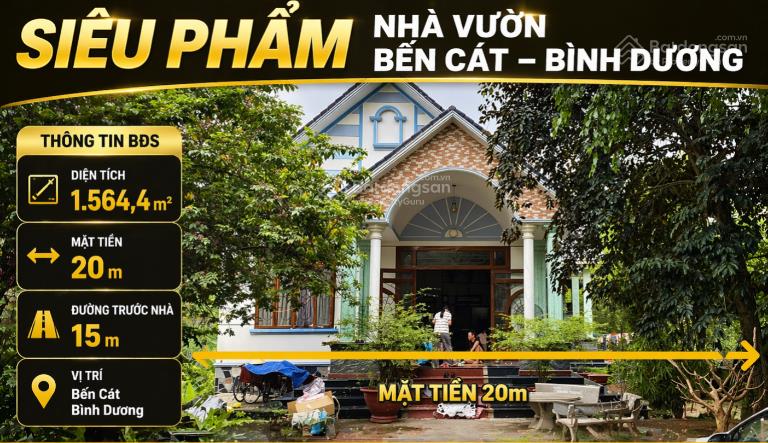 Bán nhà đẹp tại bến cát, bình dương, diện tích 1.564,4m², mặt tiền 8m