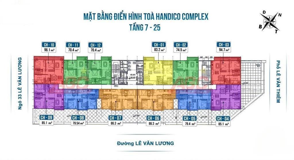 Cho thuê căn hộ chung cư handico complex 33 lê văn lương, 95m, 3pn 2wc đồ cơ bản, giá 17,9 triệu