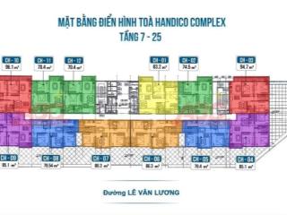 Cho thuê căn hộ chung cư handico complex 33 lê văn lương, 95m, 3pn 2wc đồ cơ bản, giá 17,9 triệu