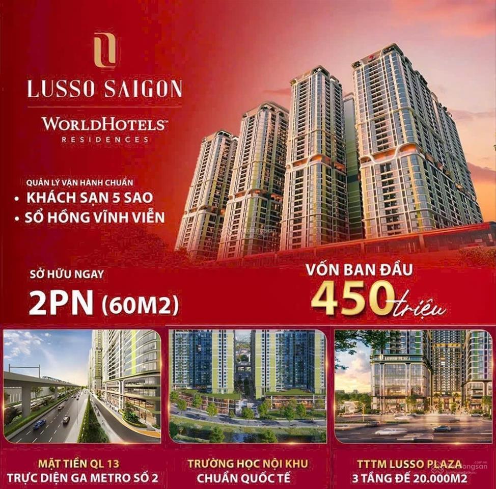 Sở hữu căn hộ hàng hiệu lusso saigon  cơ hội đầu tư chỉ với 450tr