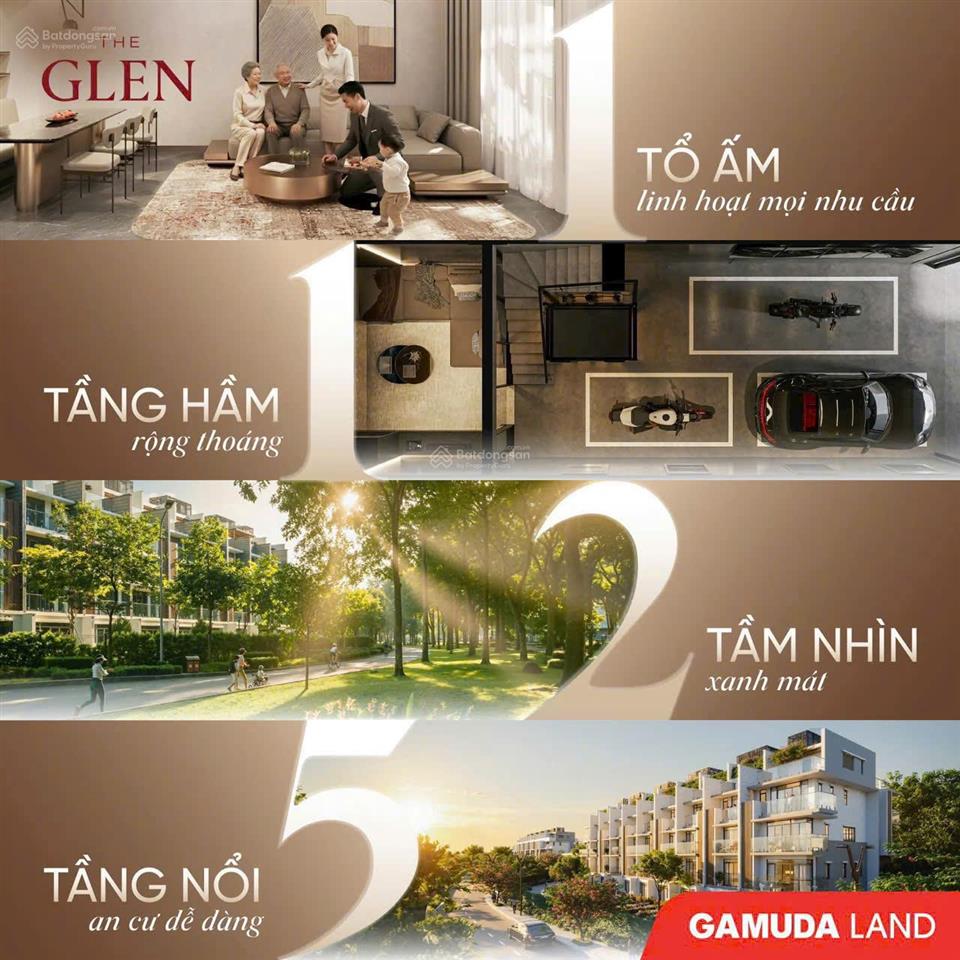 The glen celadon city  5mx17m  5 pn + 7wc  ck 29%  có hầm để xe ô tô trong nhà