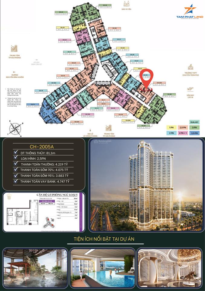 Tìm đâu ra căn thứ 2? golden crown 2.5pn, 81m², giá "chạm đáy" 3.883 tỷ.