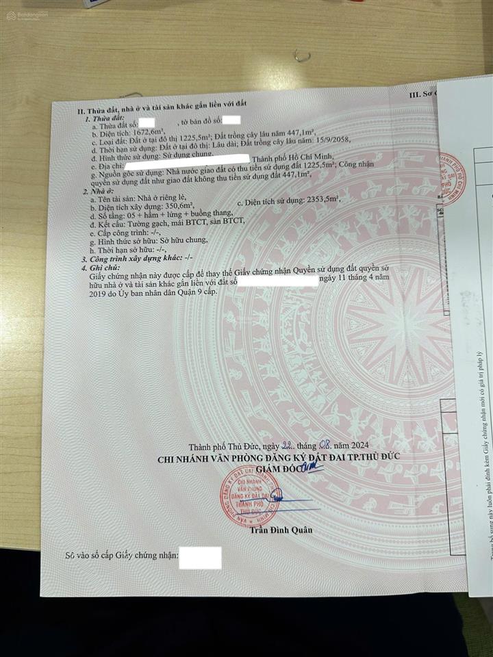 Bán nhà mặt phố tại nguyễn duy trinh, 242 tỷ, 1672.5 m2, pháp lý đầy đủ