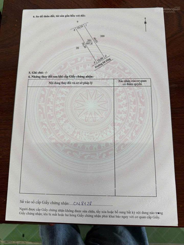 Bán đất tại đối diện ủy ban tóc tiên, 2tỷ050tr, 495 m2, giá tốt