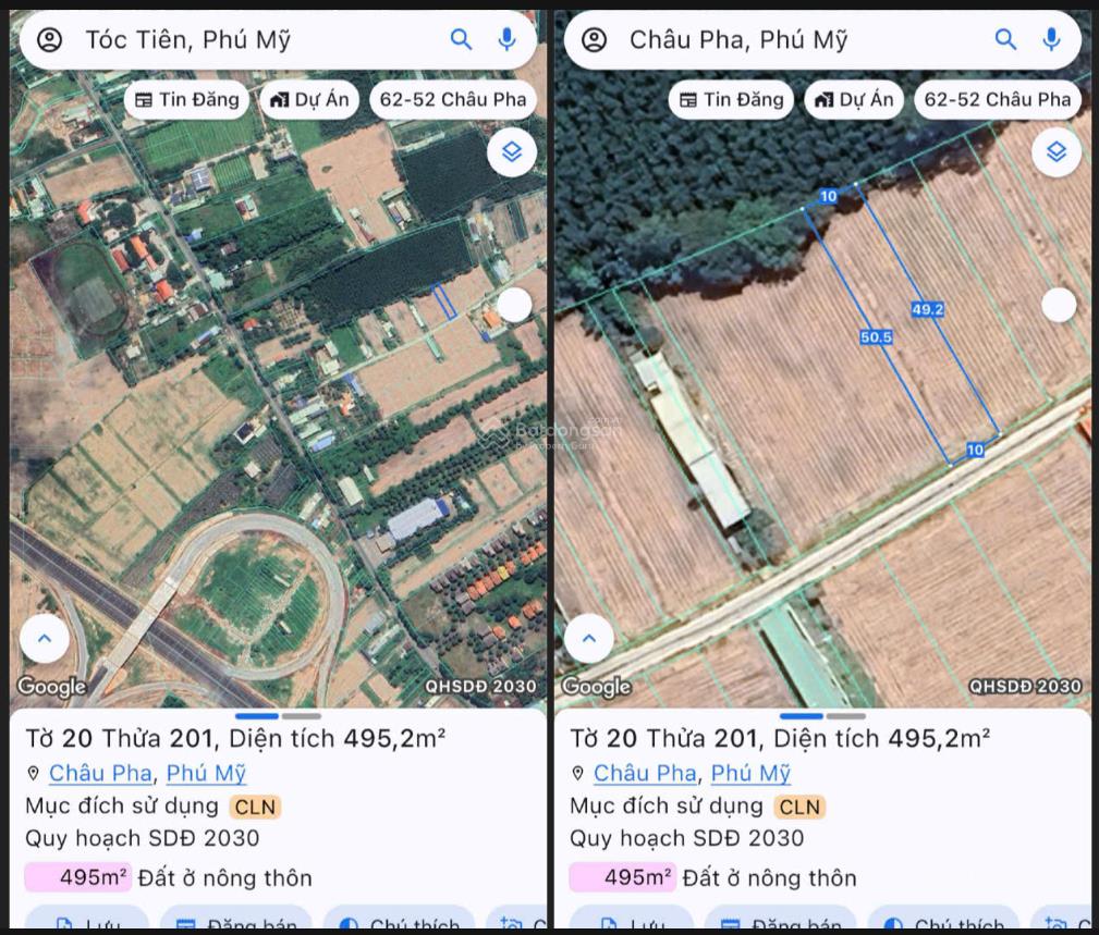 Bán đất tại đối diện ủy ban tóc tiên, 2tỷ050tr, 495 m2, giá tốt