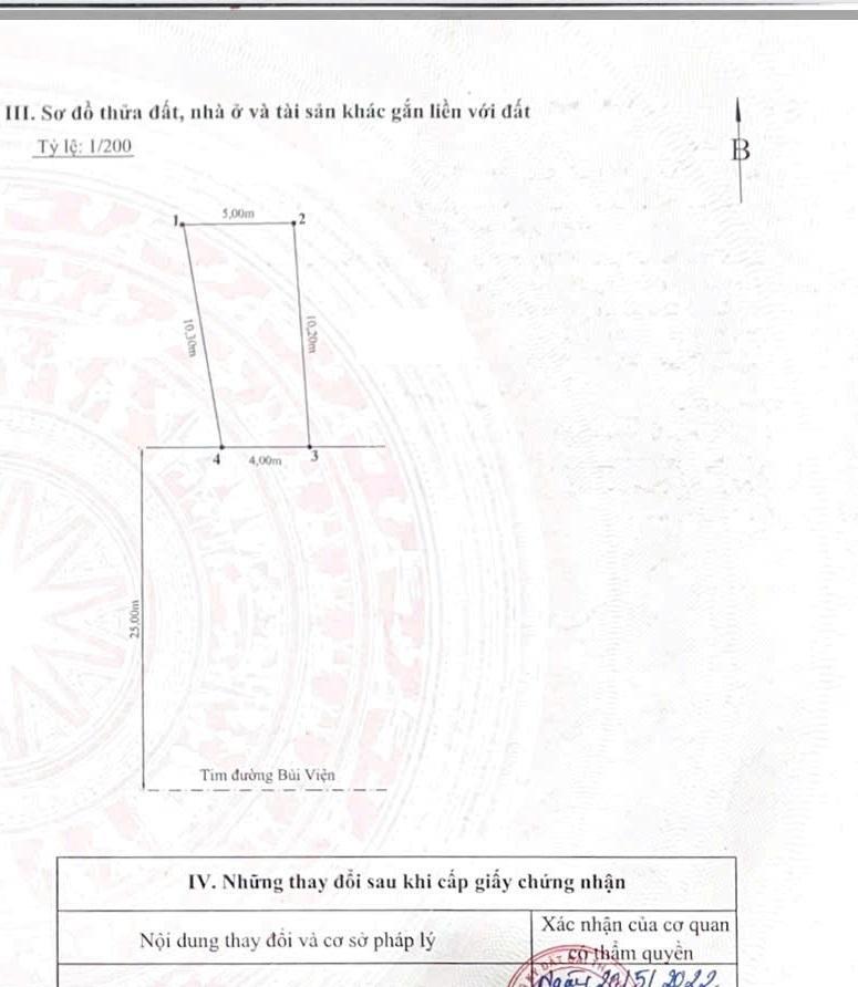 Bán đất mặt đường bùi viện 1 lô duy nhất giá 3,325 tỷ nhanh tay 