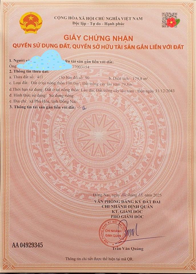 Bán đất 178m2 tại ấp phú điền 2, đường trà cổ, giá siêu hời 529 triệu