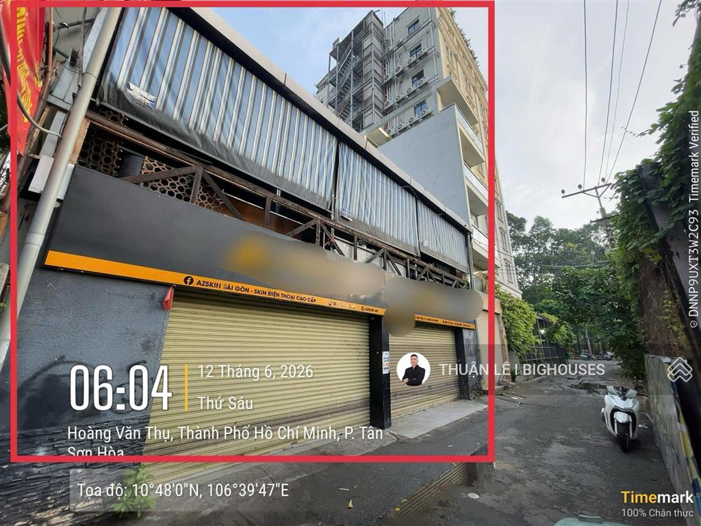 Cấp 4 (12,85m x 20m) tiện xây building vp, villa, sát công viên hoàng văn thụ. ctxd hầm+8tầng+mct
