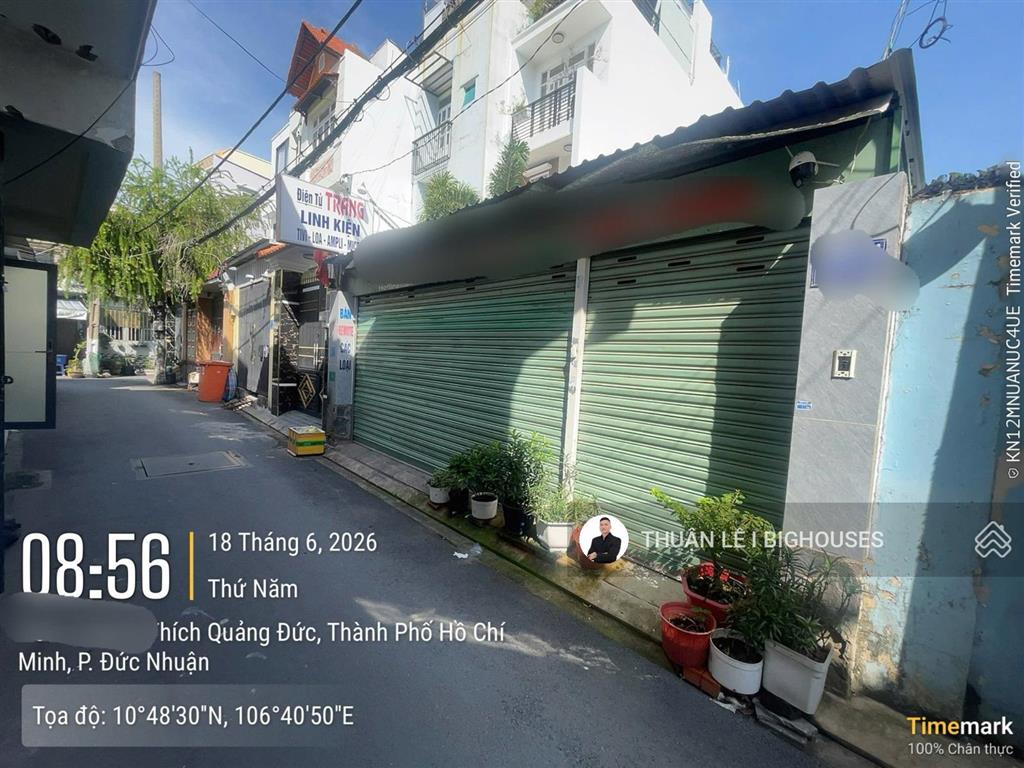 Bán nhà (6,3m x28m) hẻm xe hơi đường thích quảng đức, phú nhuận. nhà cấp 4  tiện xây mới 5 tầng