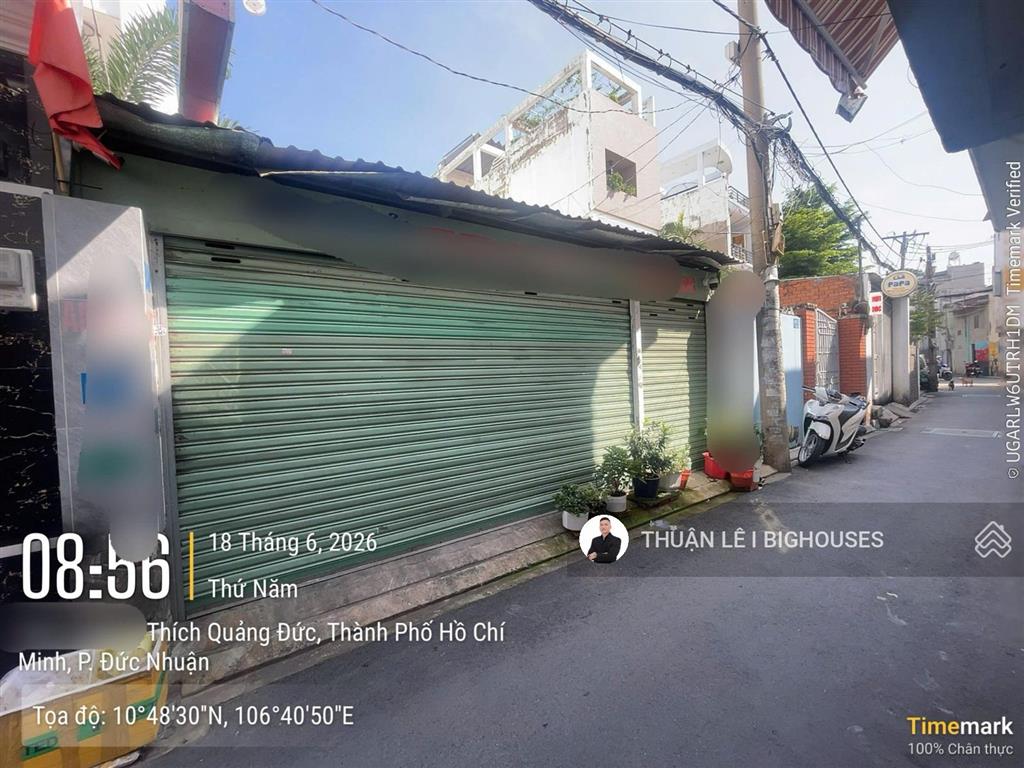 Bán nhà (6,3m x28m) hẻm xe hơi đường thích quảng đức, phú nhuận. nhà cấp 4  tiện xây mới 5 tầng