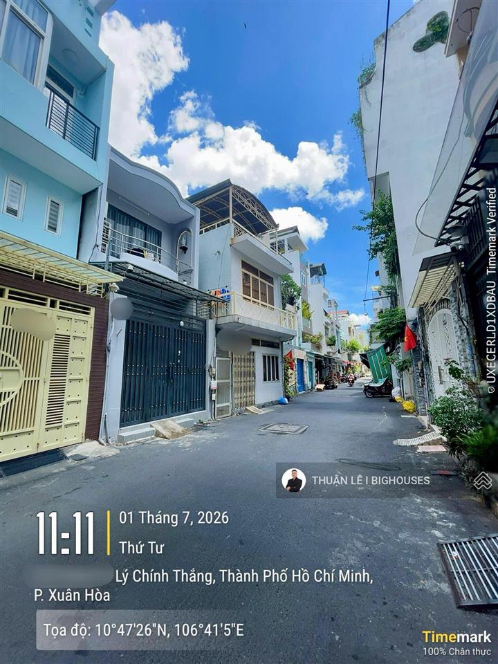 Bán nhà (4,4m x 14m) hxh 8m lý chính thắng thông hai bà trưng. quận 3. nhà 2 tầng + 4pn lớn (12 tỷ)