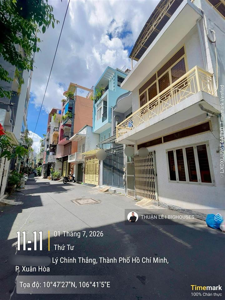 Bán nhà (4,4m x 14m) hxh 8m lý chính thắng thông hai bà trưng. quận 3. nhà 2 tầng + 4pn lớn (12 tỷ)