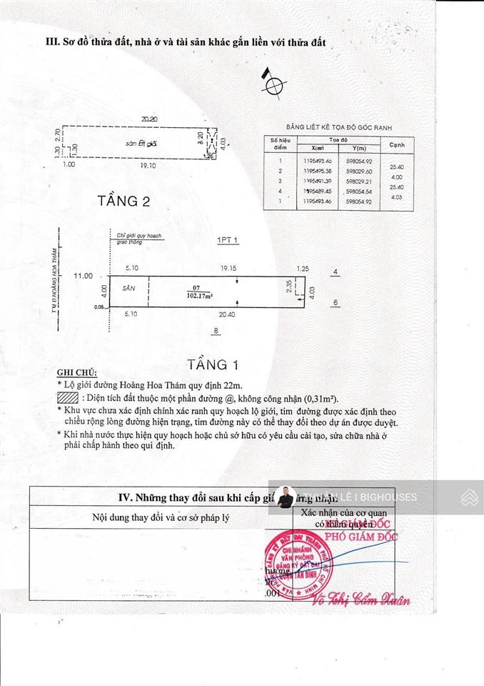 Bán nhà mặt tiền (4m x 25m) đường hoàng hoa thám, nhà 2 tầng, sát t3  sân bay tsn. ctxd h+5 tầng