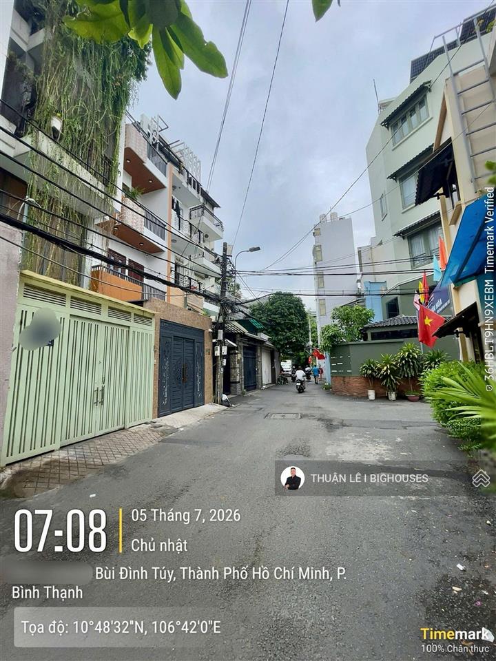 Bán nhà hẻm 304 bùi đình tuý thông chu văn an. ngang tốt (4,8mx17m) h+l+2tầng/4pn lớn. ô tô ngủ nhà