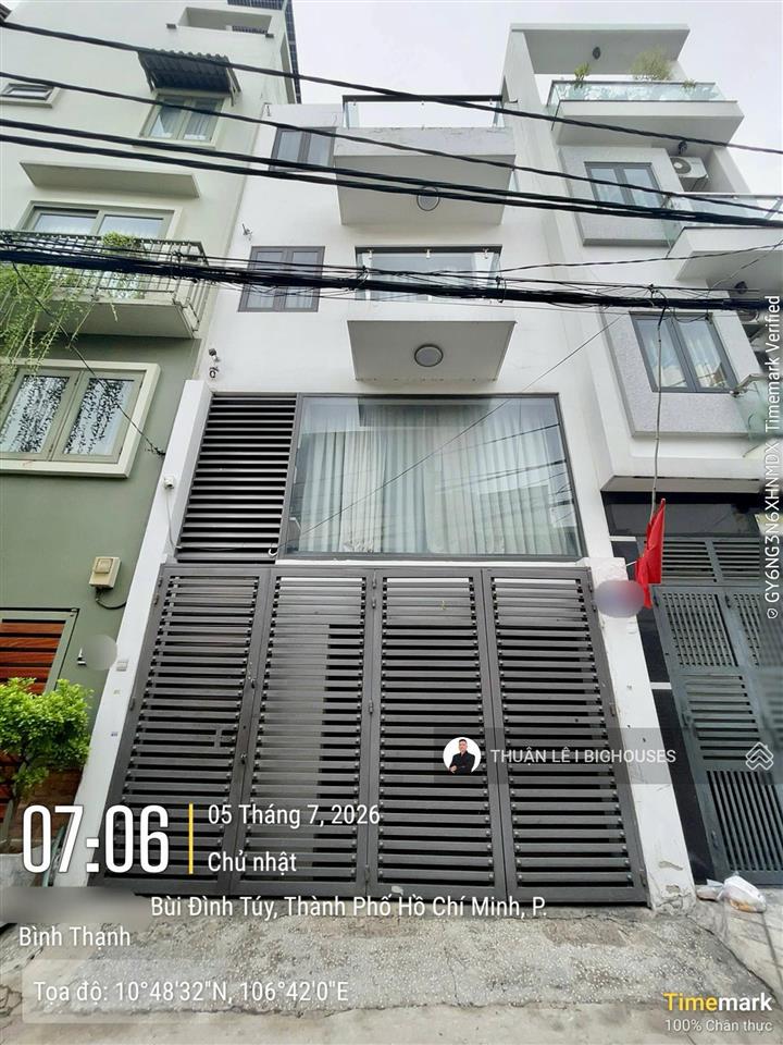 Bán nhà hẻm 304 bùi đình tuý thông chu văn an. ngang tốt (4,8mx17m) h+l+2tầng/4pn lớn. ô tô ngủ nhà