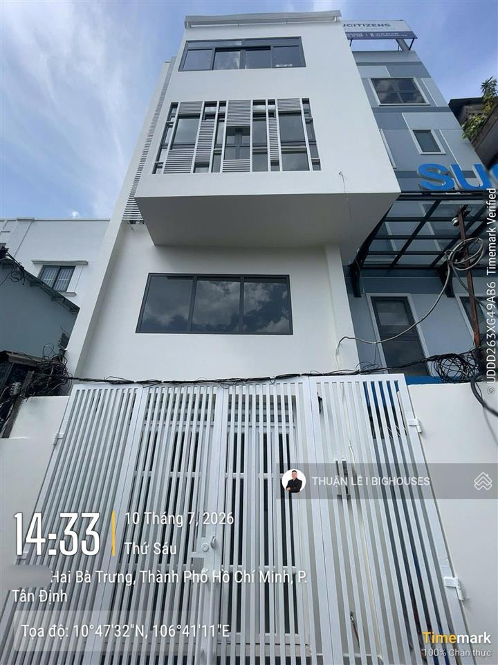 Bán nhà mặt tiền 4,2m, đường nối hai bà trưng thông hoàng sa, quận 1, gần chợ tân định. giá 12,9tỷ