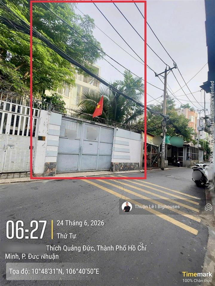 Có thang máy  ngang lớn 6,8m x 28m. hxh 6m khu phan đăng lưu & thích quảng đức. 4 tầng + sân vườn