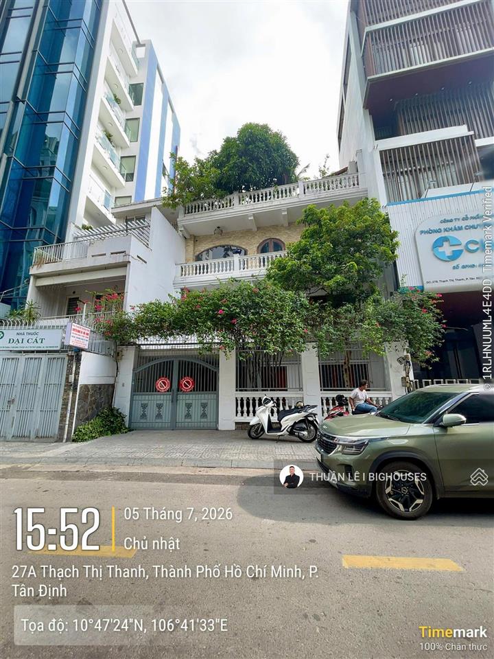 Biệt thự mặt tiền 27a thạch thị thanh,tân định, q1, tp.hcm, dt 9,83m x 23,74m (233,3m2), 527m2 sxd