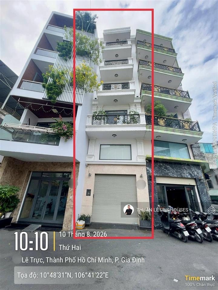 Bán nhà 6 tầng  mặt tiền khu hoàng hoa thám, p7, bình thạnh (4,3x13m) 5tầng~300m2 sàn. 15tỷ còn tl