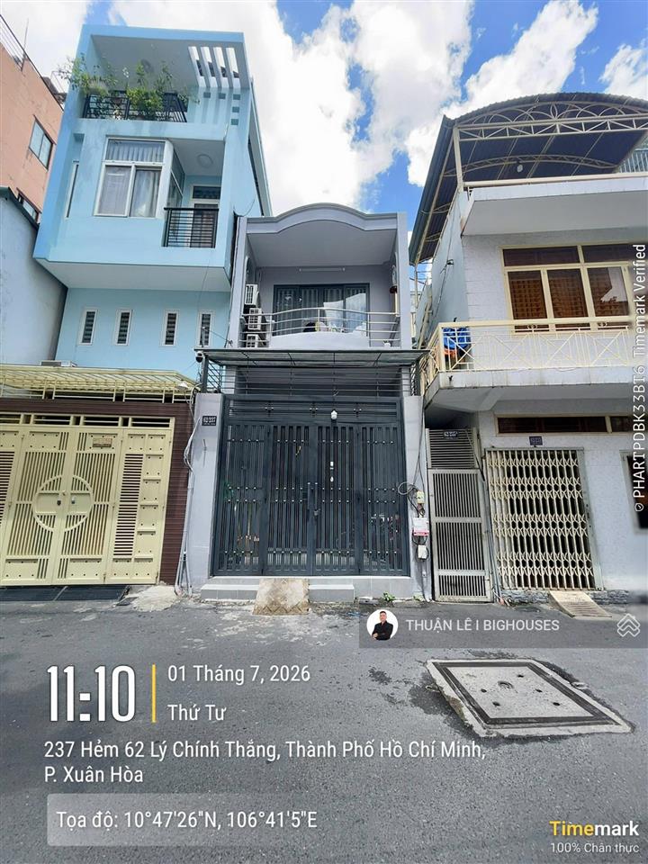 Bán nhà ngang 4,5m hxh 8m lý chính thắng thông hai bà trưng, quận 3. nhà đẹp 4pn lớn  vào ở ngay