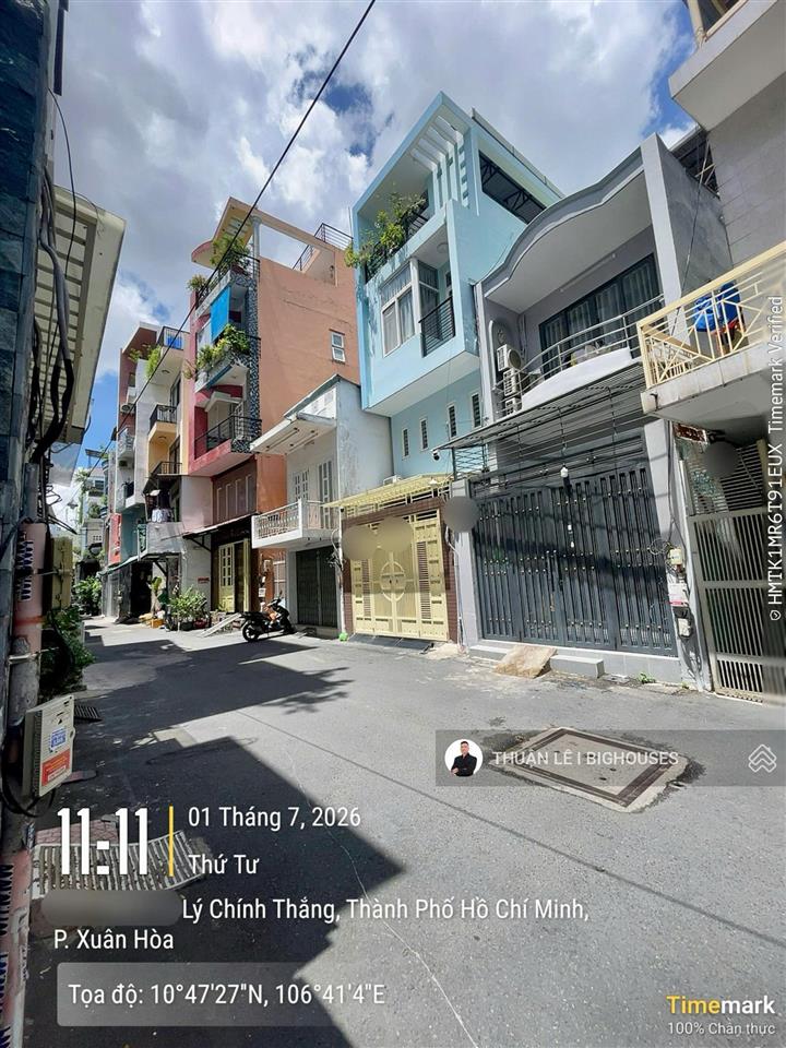 Bán nhà ngang 4,5m hxh 8m lý chính thắng thông hai bà trưng, quận 3. nhà đẹp 4pn lớn  vào ở ngay
