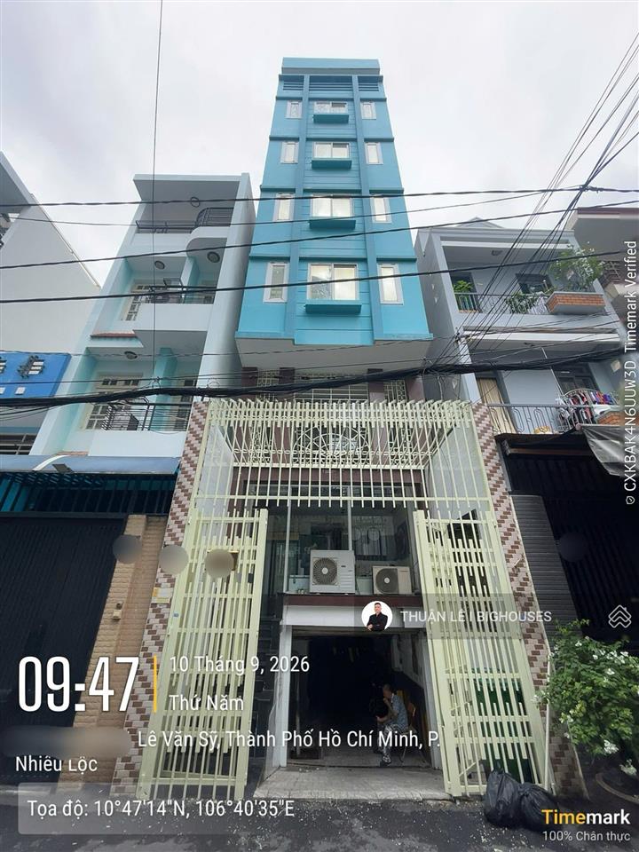 Tòa nhà hầm +7tầng. hẻm 6m lê văn sỹ & trường sa, q3 (5,5m x 17m)~600m2 sàn xd. hđt 90 triệu/tháng