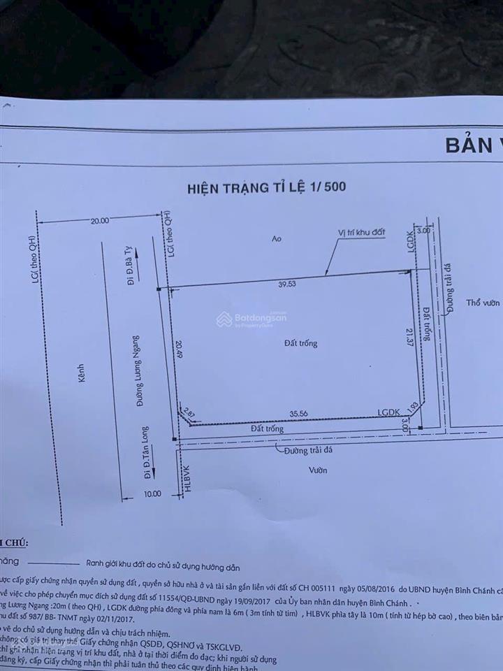 Chủ cần bán gấp 1.000m2 có thổ cư giá rẻ 10 tỷ đường lương ngang